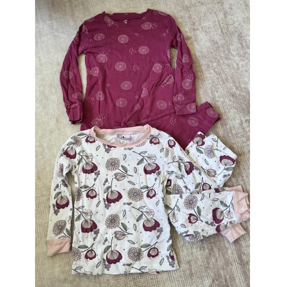 Lot of 2 Toddler Girls Floral Pajama Sets 2-Piece Sleepwear Size 2T
